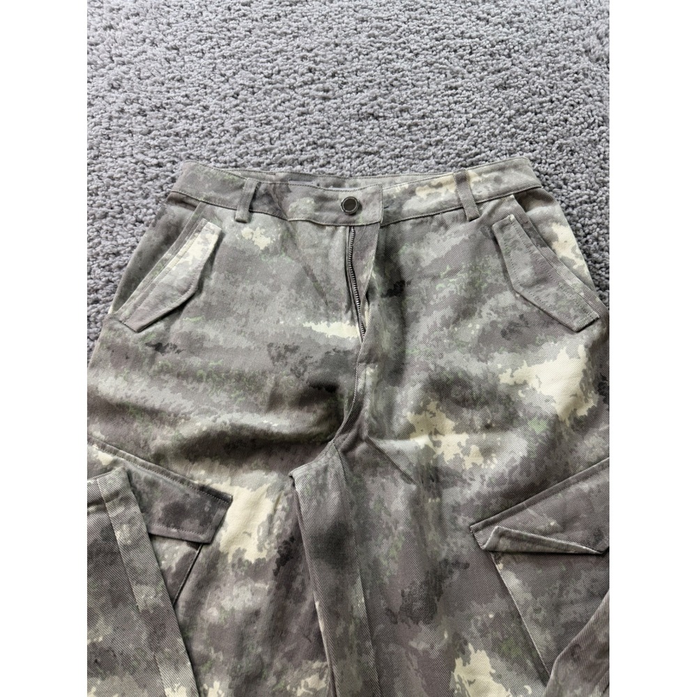 Maniere De Voir Grey Digital Camo Cargo Pants Women Streetwear Utility SIZE10 - Picture 4 of 11